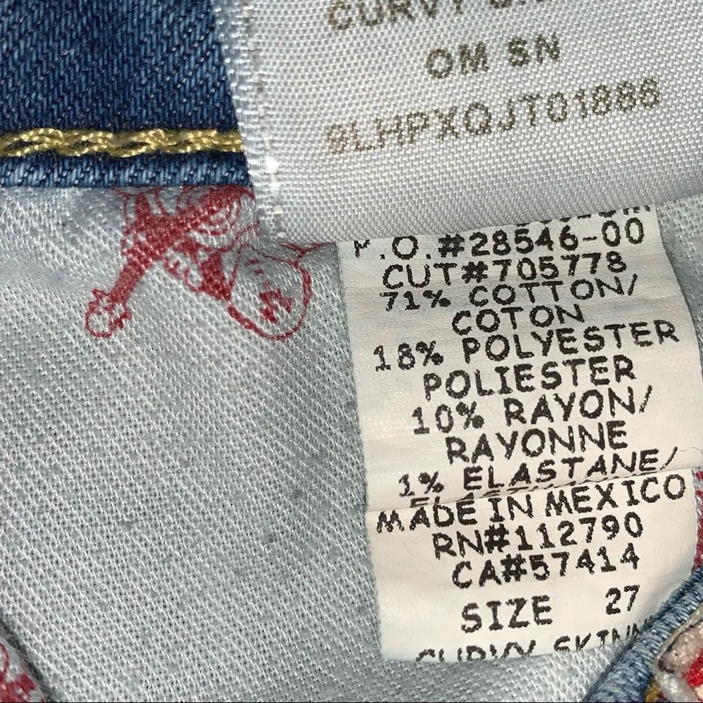 TRUE RELIGION Curvy Skinny denim Jeans Womens size 27 mid rise streetwear - Picture 13 of 14